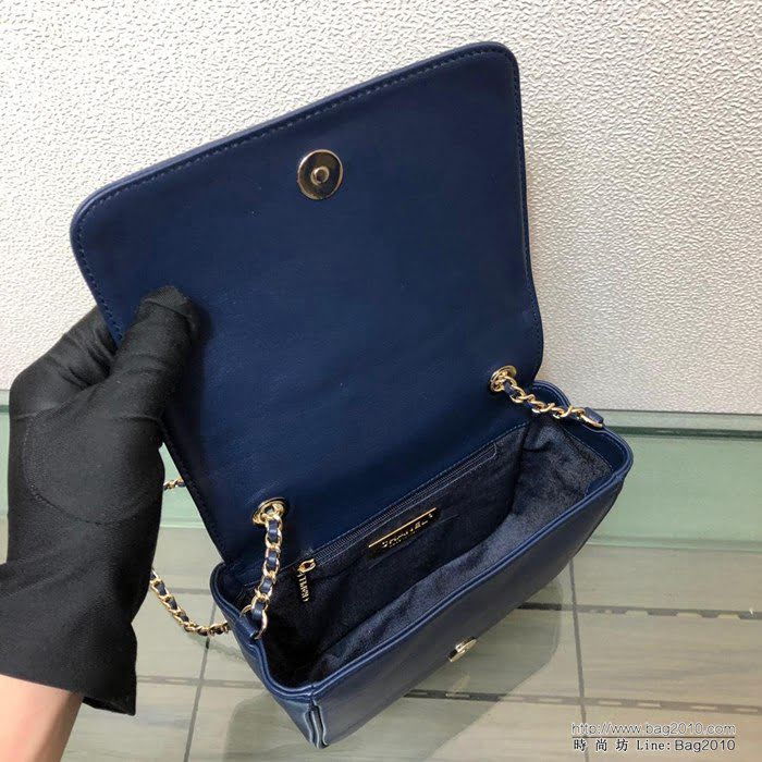 CHANEL香奈兒 独家背景实拍 Chane1 OHANEL 2019最新款口盖包 进口小羊皮 内里搭配牛仔布 可单肩可斜挎  Cco1133